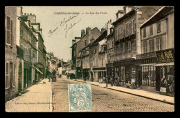 21 - CHATILLON-SUR-SEINE - LA RUE DES PONTS - CARTE COLORISEE - Chatillon Sur Seine