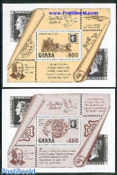 Ghana 1990 150 Years Stamps 2 S/s, Mint NH, Stamps On Stamps - Briefmarken Auf Briefmarken