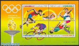 Hong Kong 1992 Olympic Games S/s, Mint NH, Sport - Athletics - Cycling - Olympic Games - Swimming - Unused Stamps