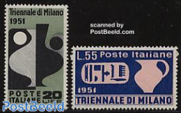 Italy 1951 Milano Trienale 2v, Mint NH, Art - Art & Antique Objects - Autres & Non Classés