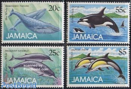 Jamaica 1988 Whales And Dolphins 4V, Mint NH, Nature - Sea Mammals - Jamaique (1962-...)