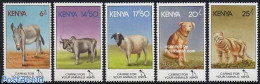 Kenia 1995 Animals 5v, Mint NH, Nature - Animals (others & Mixed) - Cats - Cattle - Dogs - Other & Unclassified