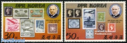 Korea, North 1980 Sir Rowland Hill Death Centenary 2v, Mint NH, Transport - Stamps On Stamps - Aircraft & Aviation - S.. - Postzegels Op Postzegels