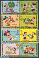 Lesotho 1982 Christmas, Disney 4x2v [:], Mint NH, Religion - Christmas - Art - Disney - Noël