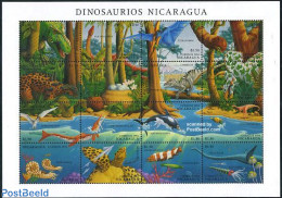 Nicaragua 1994 Preh. Animals 16v M/s, Mint NH, Nature - Fish - Prehistoric Animals - Shells & Crustaceans - Turtles - Peces