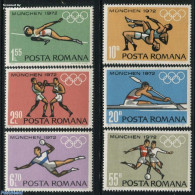 Romania 1972 Olympic Games Munich 6v, Mint NH, Sport - Athletics - Boxing - Football - Handball - Kayaks & Rowing - Ol.. - Unused Stamps