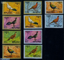 Bhutan 1968 Pheasants 10v Imperforated, Mint NH, Nature - Birds - Poultry - Bhoutan