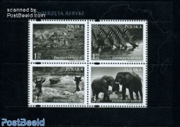 Poland 2009 African Animals 4v M/s, Mint NH, Nature - Animals (others & Mixed) - Cat Family - Crocodiles - Elephants -.. - Nuovi