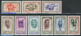 Ivory Coast 1960 Definitives, Masks 9v, Mint NH, Various - Folklore - Nuevos