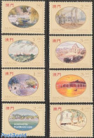 Macao 1995 Views 8v, Mint NH, Various - Lighthouses & Safety At Sea - Art - Bridges And Tunnels - Paintings - Unused Stamps
