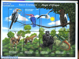 Togo 2000 African Fauna 8v M/s, Mint NH, Nature - Animals (others & Mixed) - Birds - Monkeys - Reptiles - Togo (1960-...)