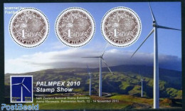 New Zealand 2010 Palmpex 2010 Stamp Show S/s, Mint NH, Nature - Various - Birds - Mills (Wind & Water) - Round-shaped .. - Nuovi
