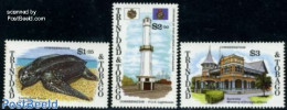 Trinidad & Tobago 1995 Nature & Cultural Heritage 3v, Mint NH, Nature - Various - Turtles - Lighthouses & Safety At Sea - Leuchttürme