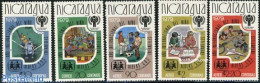 Nicaragua 1980 Olympic Games, Silver Overprints 5v, Mint NH, Sport - Various - Baseball - Football - Olympic Games - F.. - Baseball