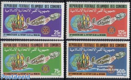 Comoros 1985 Rotary Club 4v, Mint NH, Transport - Various - Aircraft & Aviation - Ships And Boats - Space Exploration .. - Flugzeuge