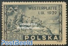 Poland 1945 Westerplatte 1v, Mint NH, History - Flags - Militarism - Ongebruikt
