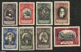 Liechtenstein 1921 Definitives, Views 8v, Mint NH, Religion - Churches, Temples, Mosques, Synagogues - Art - Castles &.. - Ongebruikt