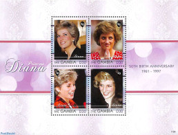 Gambia 2011 Princess Diana 4v M/s, Mint NH, History - Charles & Diana - Kings & Queens (Royalty) - Familles Royales