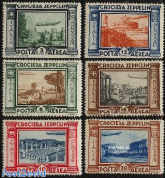 Italy 1933 Graf Zeppelin 6v, Unused (hinged), Transport - Zeppelins - Art - Bridges And Tunnels - Other & Unclassified