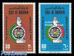 Bahrain 1974 Int. Traffic Day 2v, Mint NH, Transport - Traffic Safety - Accidents & Road Safety