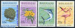 Bahamas 1993 National Symbols 4v, Mint NH, Nature - Birds - Fish - Flowers & Plants - Trees & Forests - Flamingo - Peces