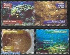 Panama 2001 Corals 4v (2v+[:]), Mint NH, Nature - Fish - Poissons