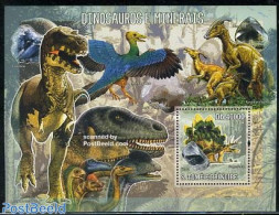 Sao Tome/Principe 2006 Dinosaurs & Minerals S/s, Mint NH, History - Nature - Geology - Prehistoric Animals - Préhistoriques