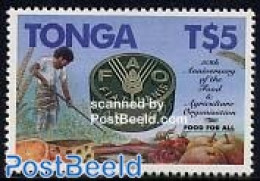 Tonga 1995 50 Years FAO 1v, Mint NH, Health - Nature - Various - Food & Drink - Fish - Fruit - Agriculture - Food