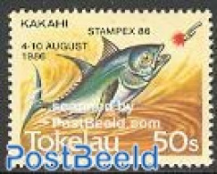 Tokelau Islands 1986 Stampex Overprint 1v, Mint NH, Nature - Fish - Philately - Poissons