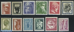 Greece 1954 Definitives 12v, Unused (hinged), Religion - Various - Greek & Roman Gods - Money On Stamps - Art - Sculpt.. - Ongebruikt