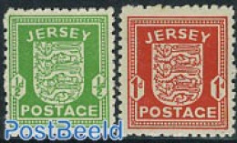 Jersey 1941 German Occupation 2v, Mint NH, History - Coat Of Arms - German Occupations - Jersey