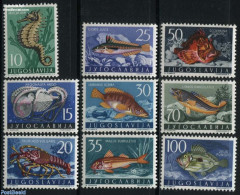 Yugoslavia 1956 Adriatic Sea Animals 9v, Unused (hinged), Nature - Fish - Shells & Crustaceans - Nuovi