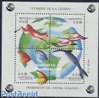 Argentina 1992 UNCED S/s, Mint NH, Nature - Animals (others & Mixed) - Birds - Butterflies - Sea Mammals - Flamingo - Ungebraucht