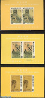 Korea, South 1970 Y-Dynasty Paintings 3 S/s Imperforated, Mint NH, Nature - Performance Art - Birds - Music - Art - Pa.. - Muziek