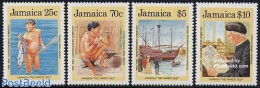 Jamaica 1989 Columbus 4v, Mint NH, History - Nature - Transport - Various - Explorers - Fish - Fishing - Ships And Boa.. - Explorateurs
