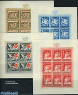 Croatia 1944 Railways & Post 4 M/ss, Mint NH, Nature - Transport - Birds - Post - Railways - Correo Postal