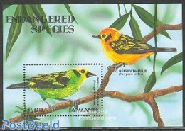 Tanzania 1998 Emerald Tanager S/s, Mint NH, Nature - Birds - Tansania (1964-...)