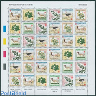 Tunisia 2003 Flora & Fauna Sheet With 6 Sets, Mint NH, Nature - Animals (others & Mixed) - Birds - Cattle - Flowers & .. - Tunisie (1956-...)