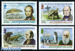 Ascension 2009 Charles Darwin 4v, Mint NH, History - Nature - Transport - Explorers - Animals (others & Mixed) - Birds.. - Erforscher