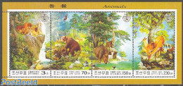 Korea, North 2003 Animals 4v M/s, Mint NH, Nature - Bears - Birds - Cat Family - Deer - Monkeys - Owls - Korea, North