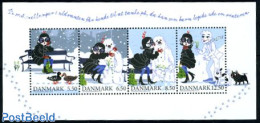 Denmark 2010 Winter Stories 4v M/s, Mint NH, Nature - Birds - Dogs - Unused Stamps