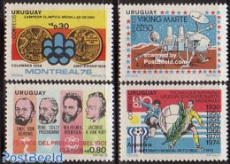 Uruguay 1976 Events 4v, Mint NH, History - Sport - Transport - Netherlands & Dutch - Nobel Prize Winners - Football - .. - Geographie