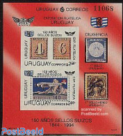 Uruguay 1993 FISA S/s Imperforated (no Postal Value), Mint NH, Transport - Stamps On Stamps - Aircraft & Aviation - Postzegels Op Postzegels