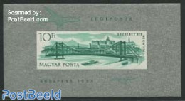 Hungary 1964 Elisabeth Bridge S/s Imperforated, Mint NH, Transport - Ships And Boats - Art - Bridges And Tunnels - Ungebraucht
