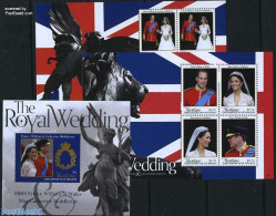 Saint Vincent & The Grenadines 2011 Royal Wedding, William & Kate 3 S/s, Mint NH, History - Kings & Queens (Royalty) - Familles Royales