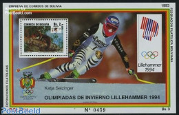 Bolivia 1993 Olympic Winter Games S/s, Mint NH, Nature - Sport - Animals (others & Mixed) - Olympic Winter Games - Ski.. - Ski