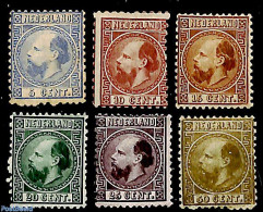 Netherlands 1867 Definitives 6v, King Willem III, Unused (hinged) - Unused Stamps