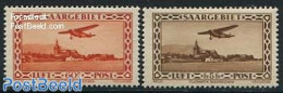 Germany, Saar 1932 Airmail Definitives 2v, Mint NH, Transport - Aircraft & Aviation - Flugzeuge