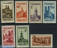 Germany, Saar 1932 Architecture 7v, Mint NH, Religion - Churches, Temples, Mosques, Synagogues - Art - Castles & Forti.. - Kerken En Kathedralen