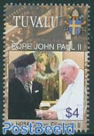 Tuvalu 2005 Pope John Paul II 1v, With Elizabeth, Mint NH, History - Religion - Kings & Queens (Royalty) - Pope - Familles Royales